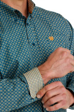 Cinch Mens Medallion Print Button-Down Western Shirt - MTW1105659