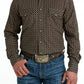 Cinch Mens Modern Fit Button-Down Western Shirt - Brown MTW1303071