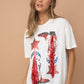 SEQUIN COWBOY FRINGE GRAPHIC T-SHIRT