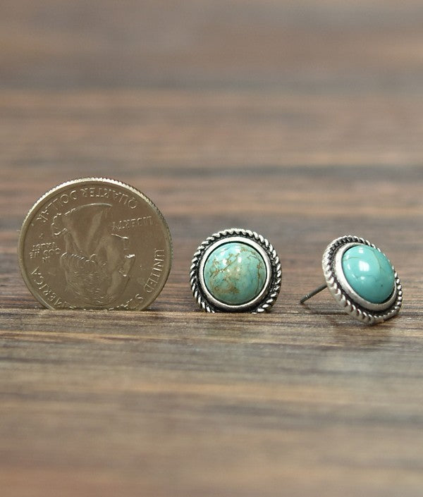 Natural Turquoise Post Earrings