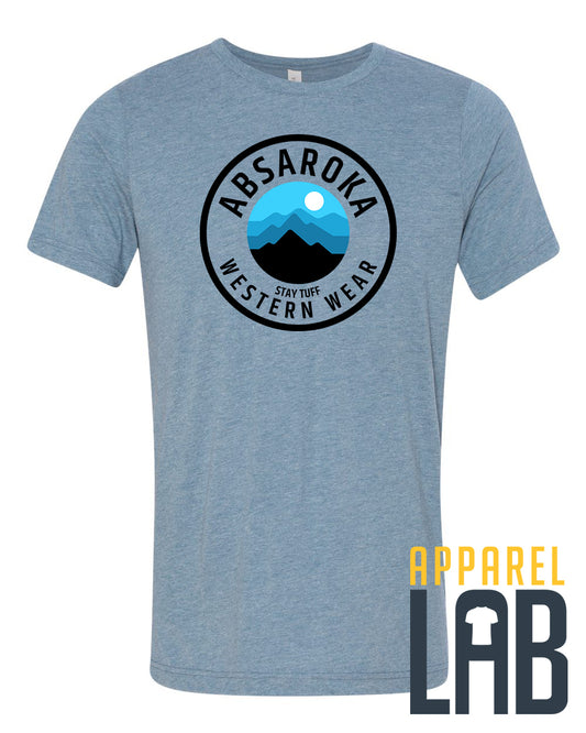 Absaroka Mountain Top T-Shirt - Heather Blue
