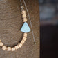 Stone & Cube Wood Bead Necklace