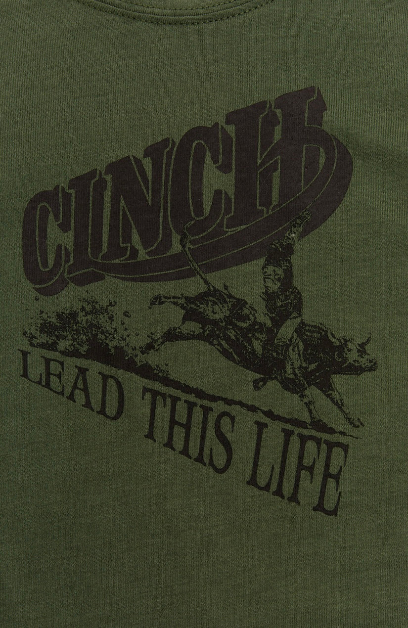 CINCH TODDLER - BOYS' OLIVE LEAD THIS LIFE T-SHIRT