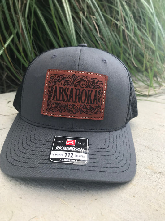 ABSAROKA TOOLED LEATHER PATCH HAT