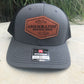Absaroka Western Wear Hexagon Tooled Leather Patch Snapback Hat