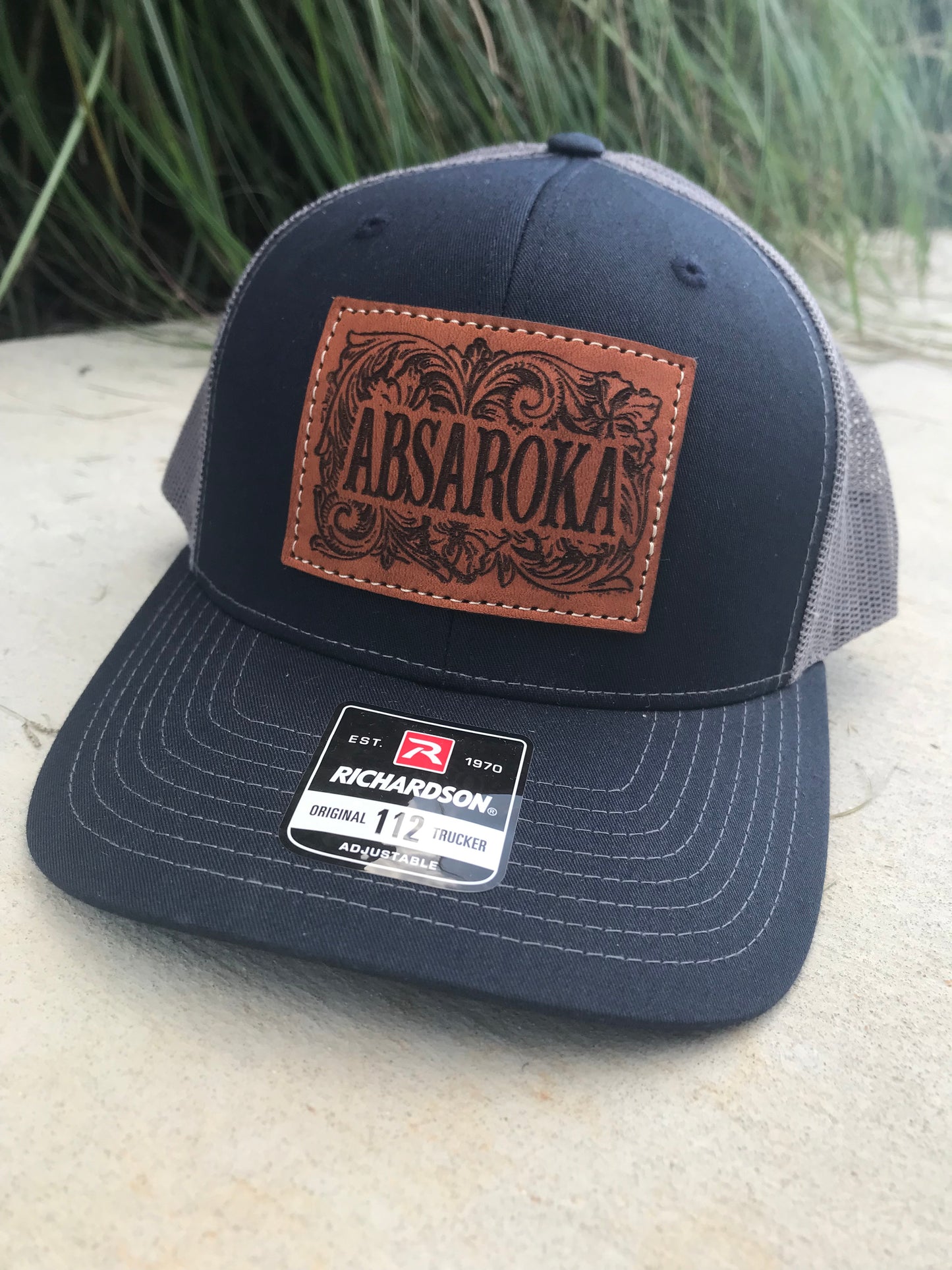 Absaroka Tooled Leather Patch Snapback Hat