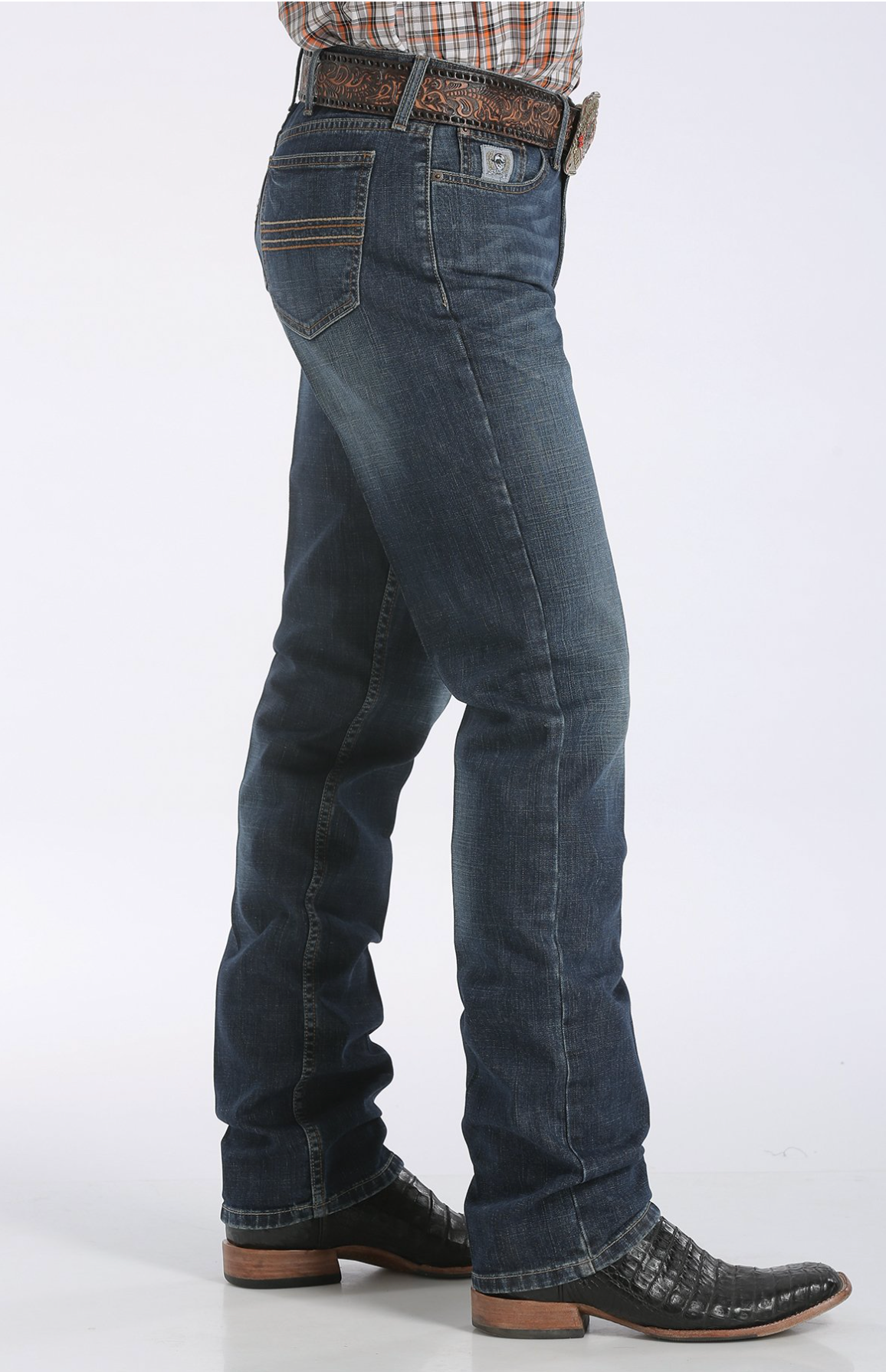 CINCH SILVER LABEL - MEN'S DARK STONEWASH SLIM FIT DENIM JEANS