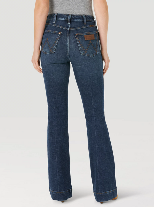 The Wrangler Retro Green Jean: Women's High Rise Trouser In Sara