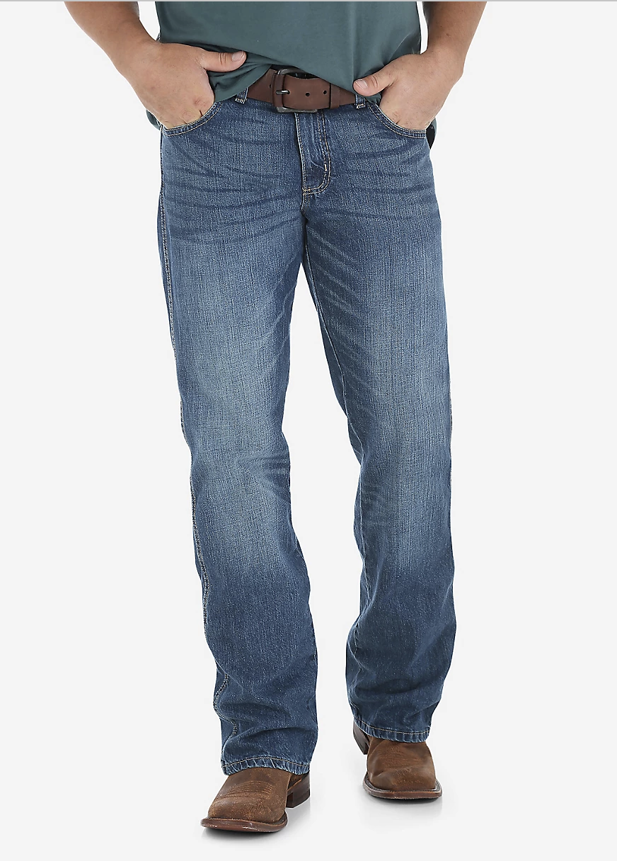 WRANGLER MENS RETRO RELAXED FIT BOOT CUT JEANS