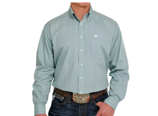 CINCH LIGHT BLUE PRINTED L/S BUTTON DOWN