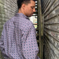CINCH MEN'S ARENAFLEX LIGHT GREY & RED GEOMETRIC PRINT LONG SLEEVE SHIRT