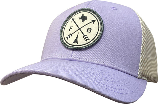 LILAC/BIRCH WITH CRISS CROSS FB PATCH HAT