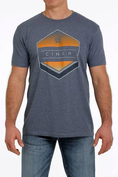 Cinch Mens Logo T-Shirt - Heather Blue