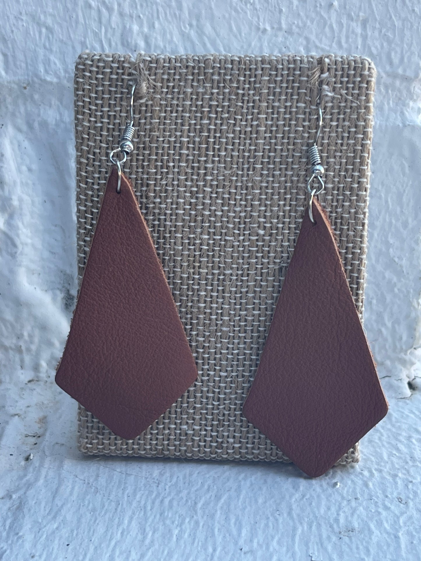 Triangle Leather Earring