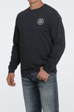 MEN'S CINCH JEAN LONG SLEEVE TEE - HEATHERED NAVY