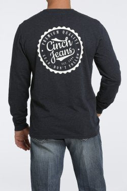 MEN'S CINCH JEAN LONG SLEEVE TEE - HEATHERED NAVY