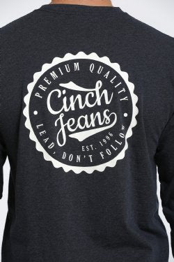 MEN'S CINCH JEAN LONG SLEEVE TEE - HEATHERED NAVY
