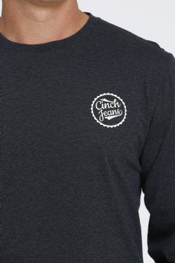 MEN'S CINCH JEAN LONG SLEEVE TEE - HEATHERED NAVY