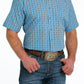 Cinch Mens Medallion Print Button-Down Western Short Sleeve Shirt - Blue/Gray
