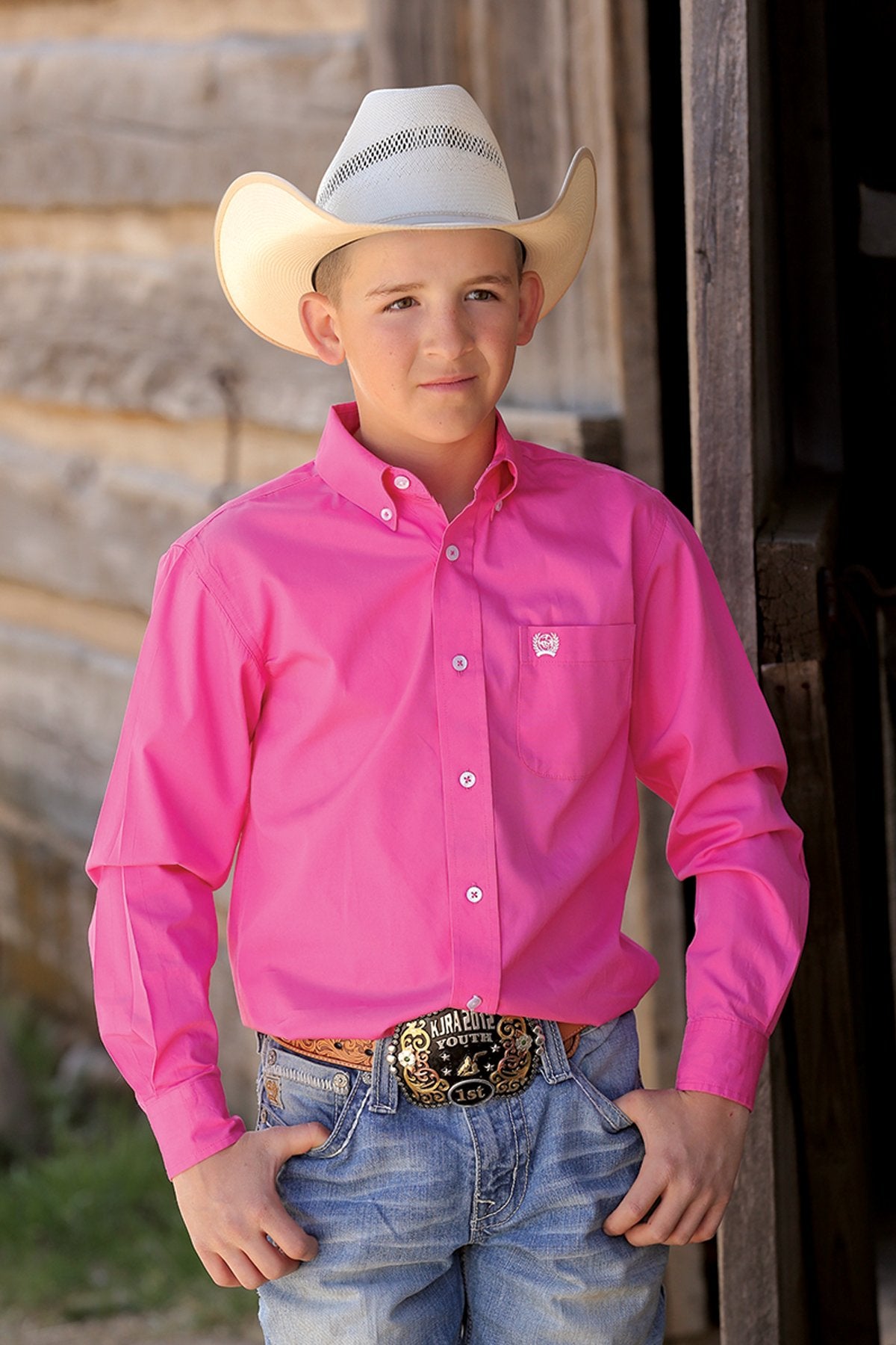 SOLID TWILL - BUTTON DOWN - PINK